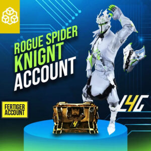 Rogue Spider Knight-Figur mit Schild und Schatzkiste.