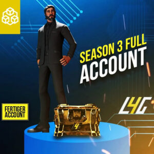 Season 3 Spielekonto mit Spielfigur und Schatzkiste.