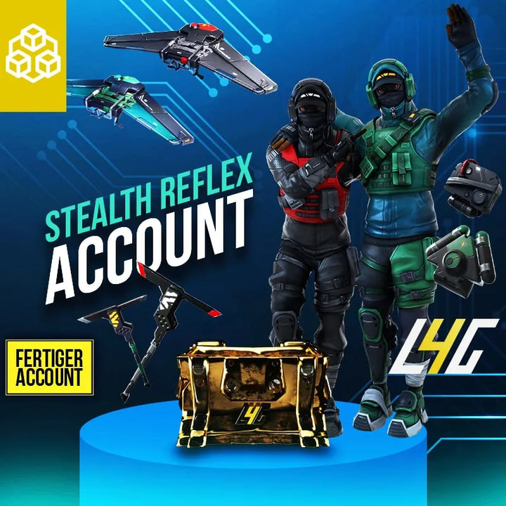 Stealth Reflex Account mit Ausrüstung und Avataren.