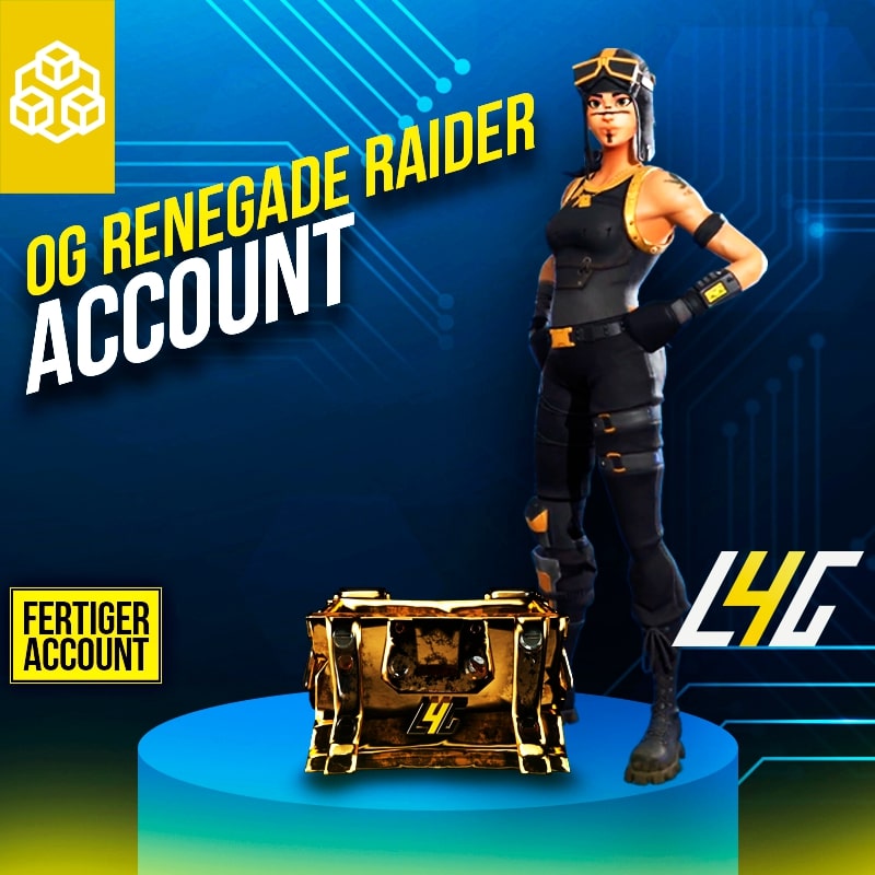OG Renegade Raider Fortnite-Konto mit Tasche