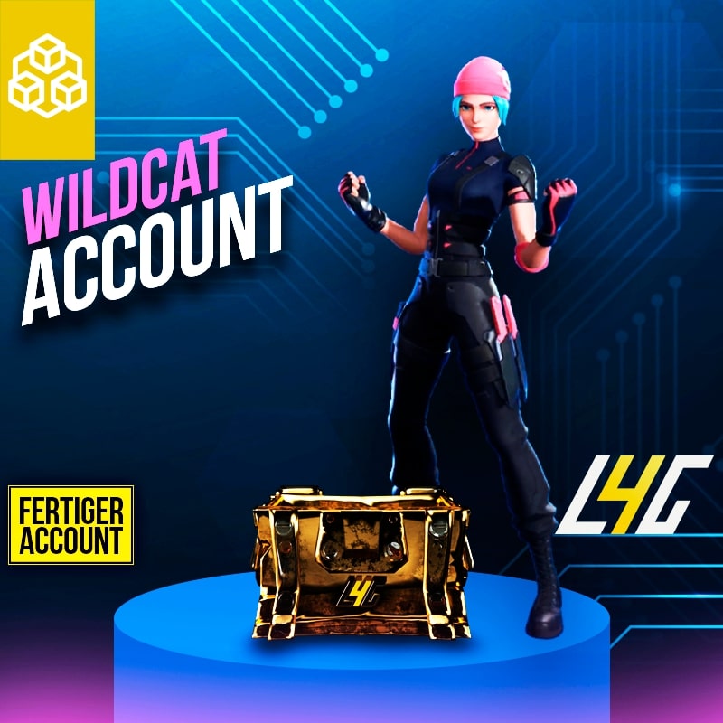 Spielfigur mit Wildcat-Account und Kiste im Hintergrund.