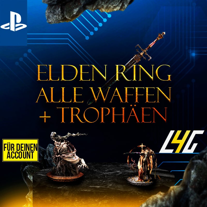 Elden Ring Waffen und Trophäen für PlayStation.