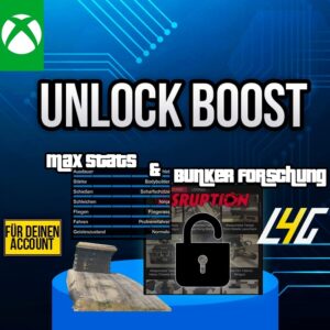 Unlock Boost für Xbox, max Stats und Bunker Forschung.