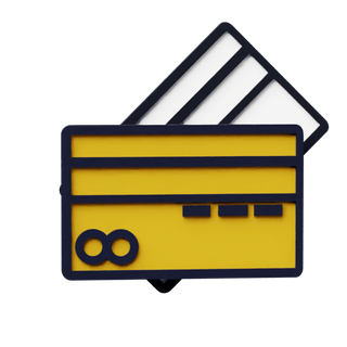 Gelbe und weiße Kreditkarten-Symbole übereinander