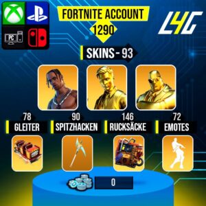 Fortnite OG Account - 93 Skins | Travis Scott | Gold Midas | Gold Brutus