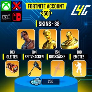 Fortnite OG Account - 88 Skins | Travis Scott | Gold Midas | Gold Brutus
