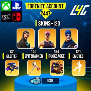 Fortnite OG Account - 120 Skins | The Reaper | Rose Team Leader | Warpaint