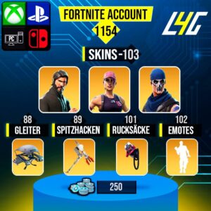 Fortnite OG Account - 103 Skins | The Reaper | Rose Team Leader | Warpaint